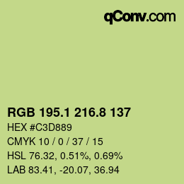 Color code: RGB 195.1 216.8 137 | qconv.com