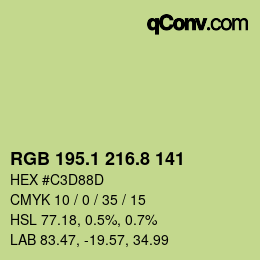 Color code: RGB 195.1 216.8 141 | qconv.com