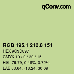 Color code: RGB 195.1 216.8 151 | qconv.com