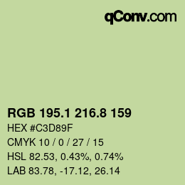 カラーコード: RGB 195.1 216.8 159 | qconv.com