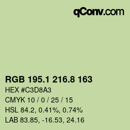 カラーコード: RGB 195.1 216.8 163 | qconv.com