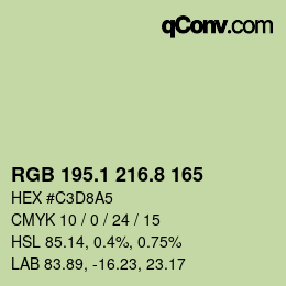 Color code: RGB 195.1 216.8 165 | qconv.com