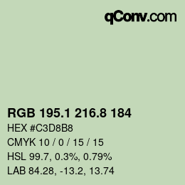 カラーコード: RGB 195.1 216.8 184 | qconv.com