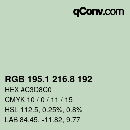 Color code: RGB 195.1 216.8 192 | qconv.com