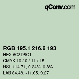カラーコード: RGB 195.1 216.8 193 | qconv.com