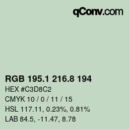 Color code: RGB 195.1 216.8 194 | qconv.com