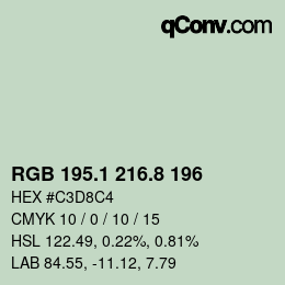 Farbcode: RGB 195.1 216.8 196 | qconv.com