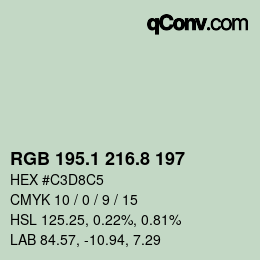 Color code: RGB 195.1 216.8 197 | qconv.com