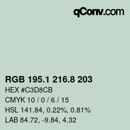 カラーコード: RGB 195.1 216.8 203 | qconv.com