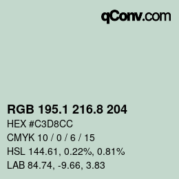 Farbcode: RGB 195.1 216.8 204 | qconv.com