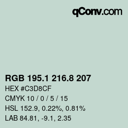 Color code: RGB 195.1 216.8 207 | qconv.com