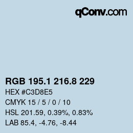Color code: RGB 195.1 216.8 229 | qconv.com