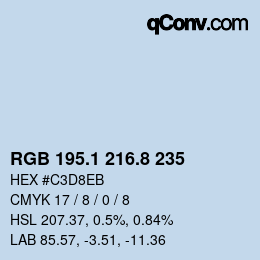 Color code: RGB 195.1 216.8 235 | qconv.com