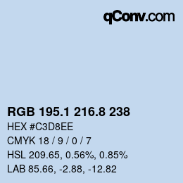 Color code: RGB 195.1 216.8 238 | qconv.com