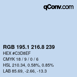 Color code: RGB 195.1 216.8 239 | qconv.com