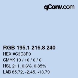 Color code: RGB 195.1 216.8 240 | qconv.com