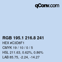 Color code: RGB 195.1 216.8 241 | qconv.com