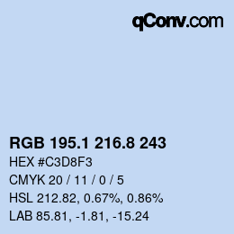 Color code: RGB 195.1 216.8 243 | qconv.com