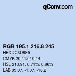 Farbcode: RGB 195.1 216.8 245 | qconv.com