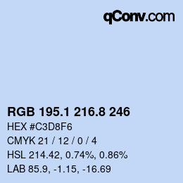 Color code: RGB 195.1 216.8 246 | qconv.com