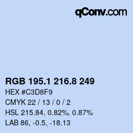 Color code: RGB 195.1 216.8 249 | qconv.com