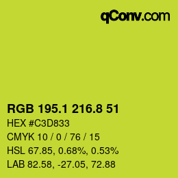カラーコード: RGB 195.1 216.8 51 | qconv.com
