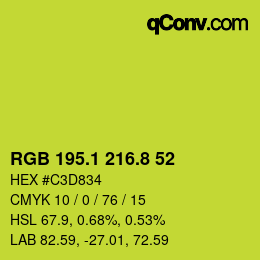 カラーコード: RGB 195.1 216.8 52 | qconv.com