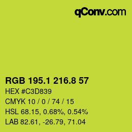 カラーコード: RGB 195.1 216.8 57 | qconv.com