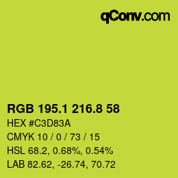 カラーコード: RGB 195.1 216.8 58 | qconv.com