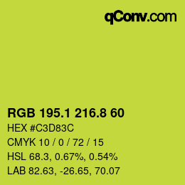 カラーコード: RGB 195.1 216.8 60 | qconv.com