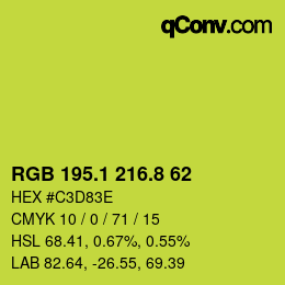 カラーコード: RGB 195.1 216.8 62 | qconv.com