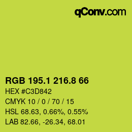 カラーコード: RGB 195.1 216.8 66 | qconv.com
