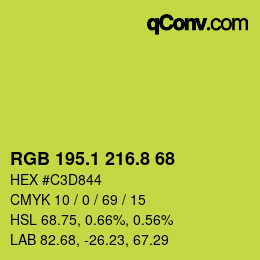カラーコード: RGB 195.1 216.8 68 | qconv.com