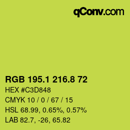 カラーコード: RGB 195.1 216.8 72 | qconv.com