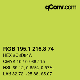 カラーコード: RGB 195.1 216.8 74 | qconv.com