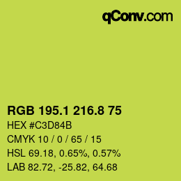 カラーコード: RGB 195.1 216.8 75 | qconv.com