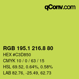 カラーコード: RGB 195.1 216.8 80 | qconv.com