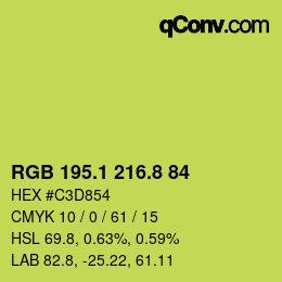 カラーコード: RGB 195.1 216.8 84 | qconv.com