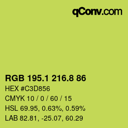 カラーコード: RGB 195.1 216.8 86 | qconv.com