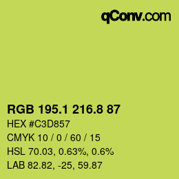 カラーコード: RGB 195.1 216.8 87 | qconv.com