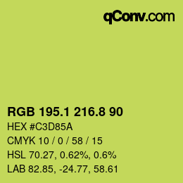 カラーコード: RGB 195.1 216.8 90 | qconv.com