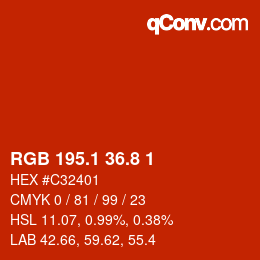 カラーコード: RGB 195.1 36.8 1 | qconv.com