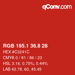 Farbcode: RGB 195.1 36.8 28 | qconv.com