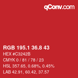 Color code: RGB 195.1 36.8 43 | qconv.com