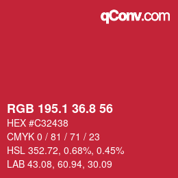 カラーコード: RGB 195.1 36.8 56 | qconv.com