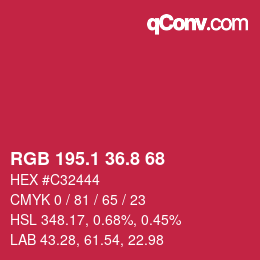 カラーコード: RGB 195.1 36.8 68 | qconv.com
