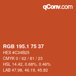 カラーコード: RGB 195.1 75 37 | qconv.com