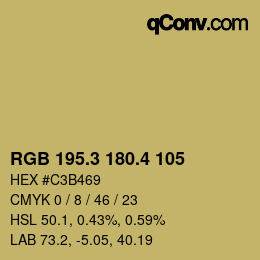 カラーコード: RGB 195.3 180.4 105 | qconv.com