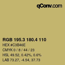 カラーコード: RGB 195.3 180.4 110 | qconv.com