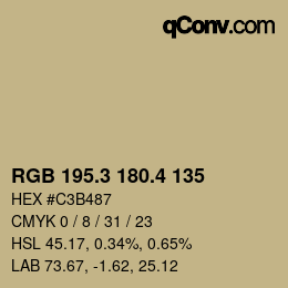カラーコード: RGB 195.3 180.4 135 | qconv.com